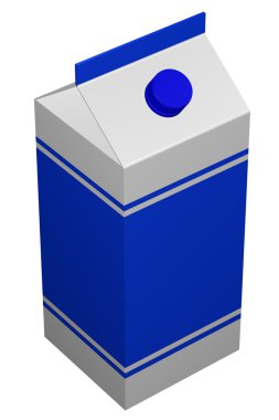 Karton süt. 3D render.