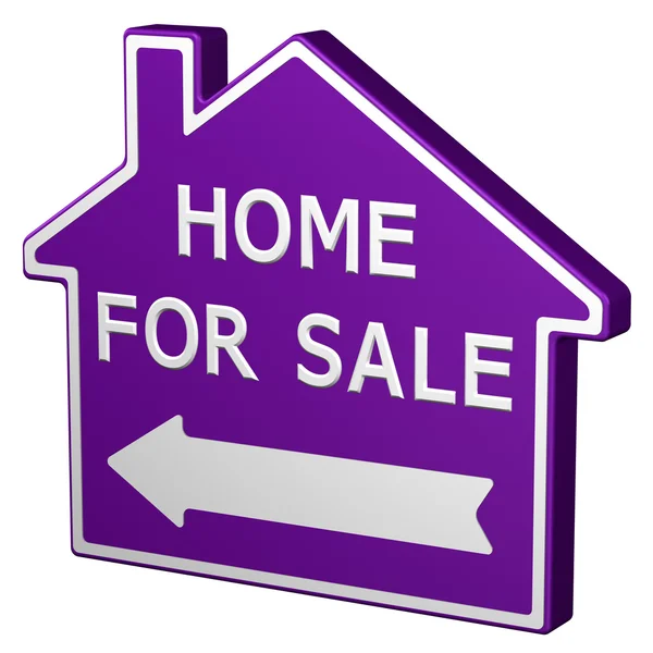 Ev satışı işareti için. 3D render. — Stok fotoğraf