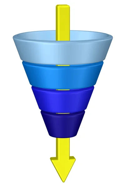 Concepto: embudo de compra. Renderizado 3D . —  Fotos de Stock