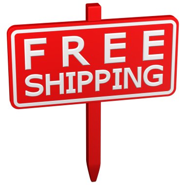 Ücretsiz nakliye işareti. 3D render.