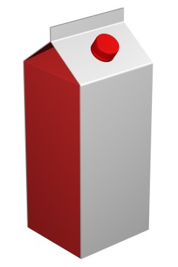 Karton süt. 3D render.
