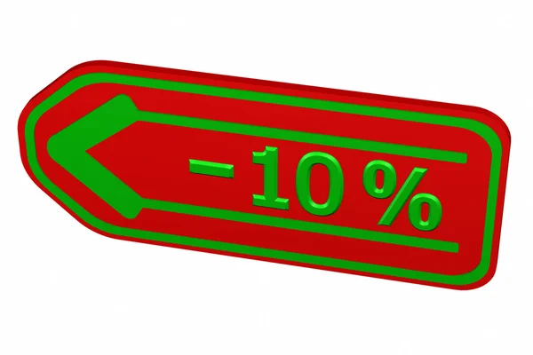 Discount - 10 % arrow. 3D rendering. — Stock Photo, Image