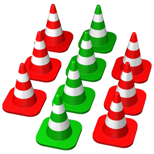 Cones de trânsito. Renderização 3D . — Fotografia de Stock