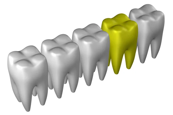 Menselijke tanden. 3D-rendering. — Stockfoto