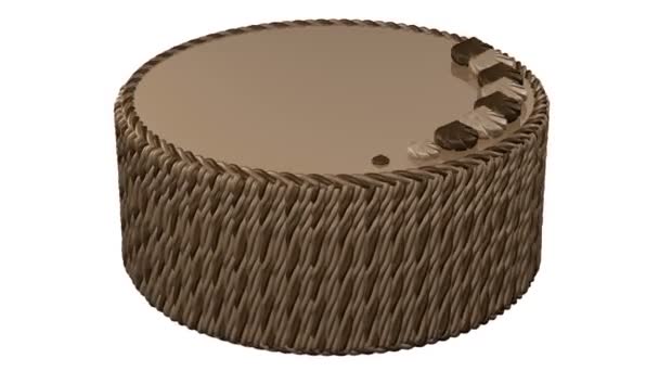 Pastel redondo de chocolate. Renderizado 3D . — Vídeo de stock