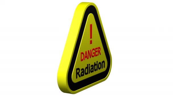 Radioactivity sign turn around. 3D rendering. — Stock Video