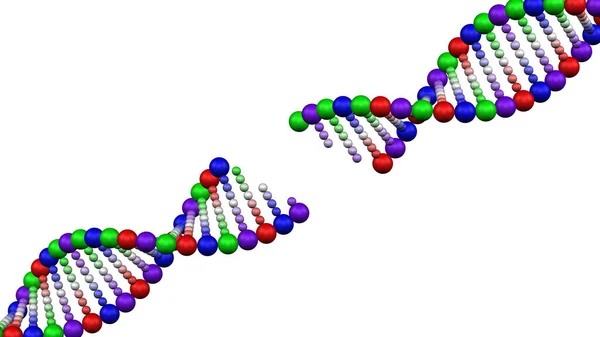 Genetisk Sjukdom Olor Dna Molekyl Isolerad Vit Bakgrund Rendering — Stockfoto