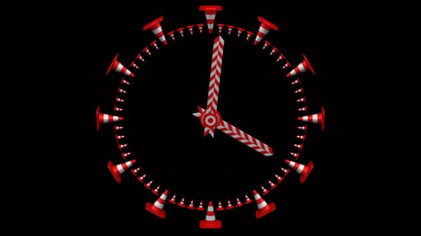 Поняття Пробки Проміжок Часу Анімація Годинникового Обличчя Шишками Трафіку Бар — стокове відео