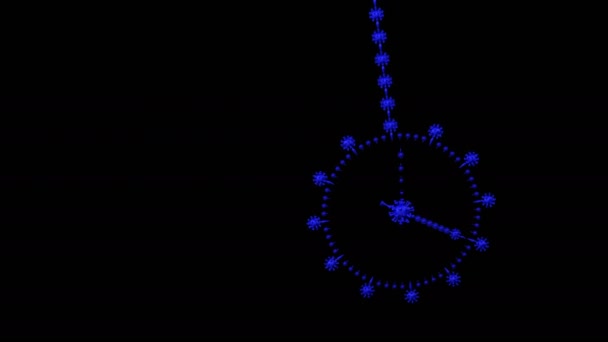 Coronavirus Lockdown Concept Time Lapse Animatie Van Slinger Met Klok — Stockvideo
