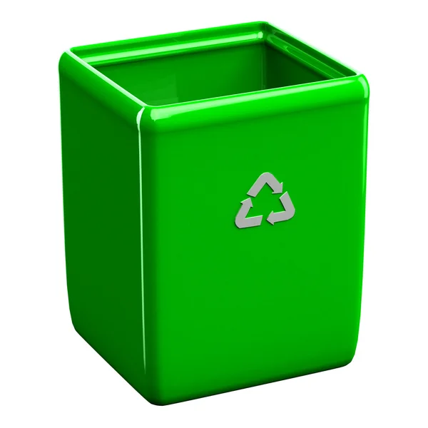 Recycling bin isolated on white background — Stock Photo, Image