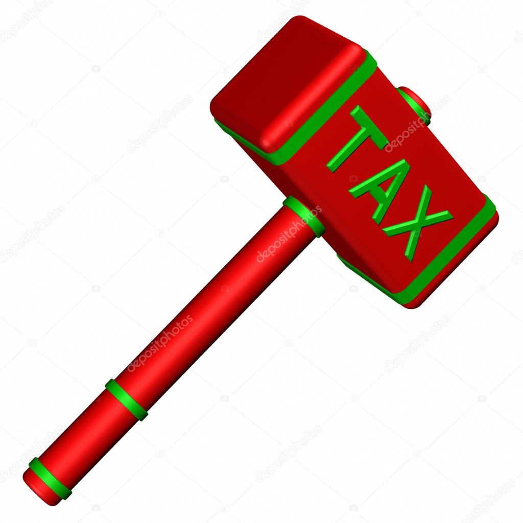 Hammer with word Tax