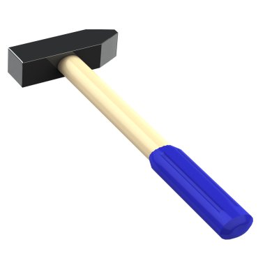 Çekiç beyaz arkaplanda izole edildi