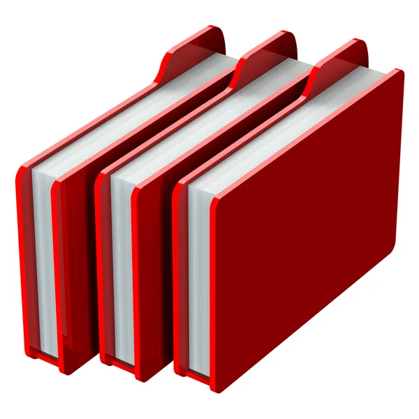 Cartelle rosse isolate su sfondo bianco — Foto Stock