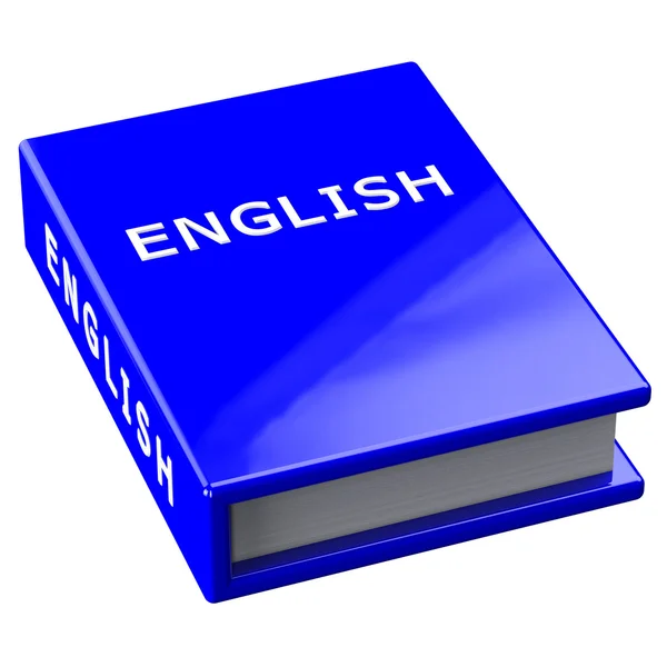 Livro com a palavra Inglês isolado no fundo branco — Fotografia de Stock