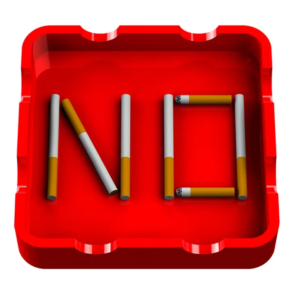 Word No in ashtray — Stock Photo, Image