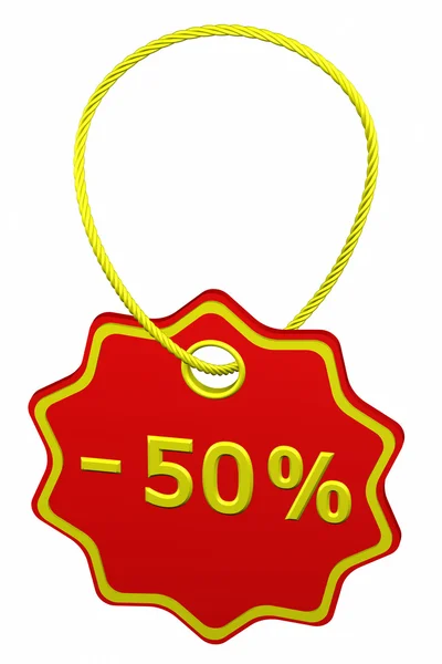 Desconto - 50% tag — Fotografia de Stock