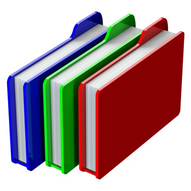 Beyaz arka plan üzerinde izole renkli klasörler