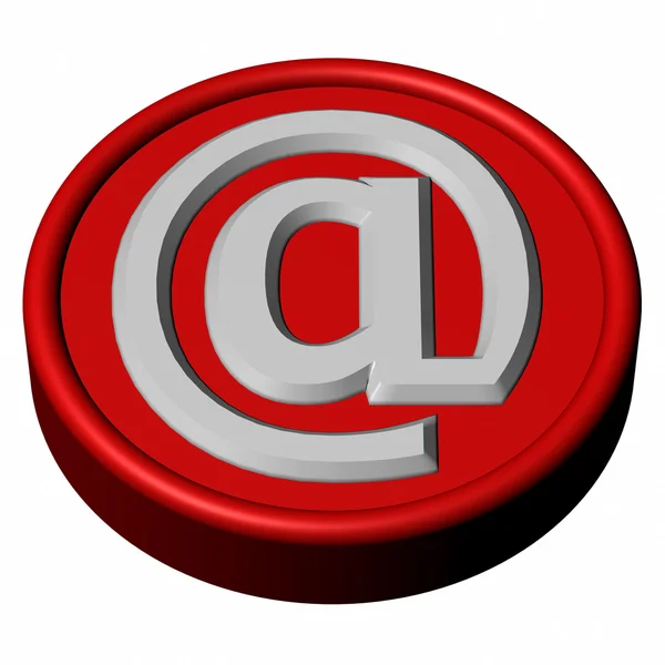 Botão azul com sinal de e-mail — Fotografia de Stock
