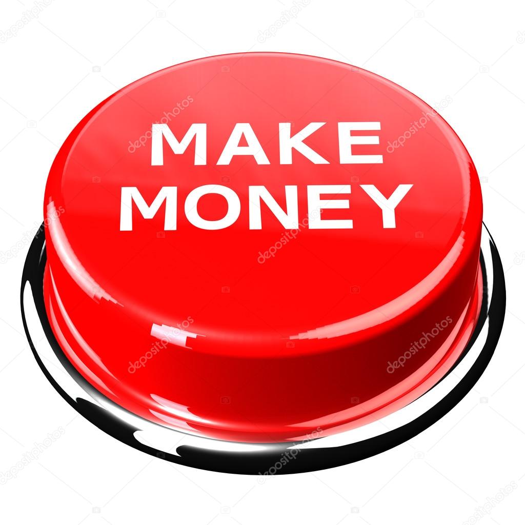 Finance concept: Make money button isolated on white background