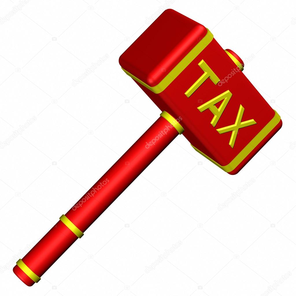 Hammer with word Tax