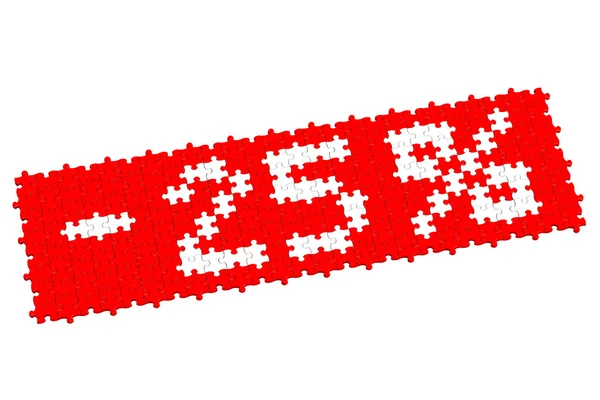 Red puzzle with sign -25% — Φωτογραφία Αρχείου