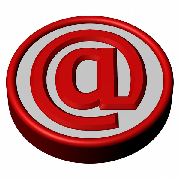 Niebieski przycisk ze znakiem e-mail — Zdjęcie stockowe