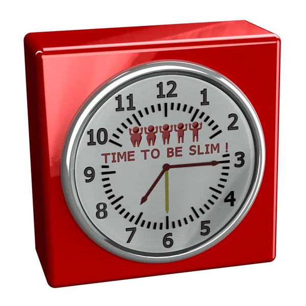 Czerwony zegarek z czasem słowa być szczupła — Zdjęcie stockowe