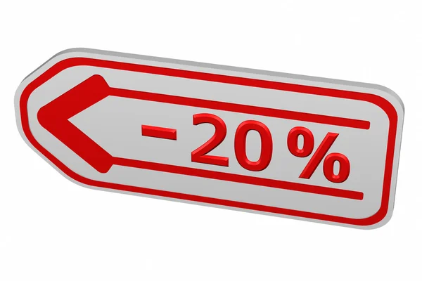 Discount - 20 % arrow — Stock Photo, Image