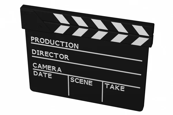 Clapperboard, isolated on white background. — Stock Photo, Image