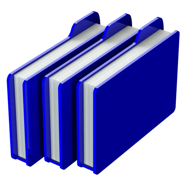 Niebieski foldery na białym tle — Zdjęcie stockowe