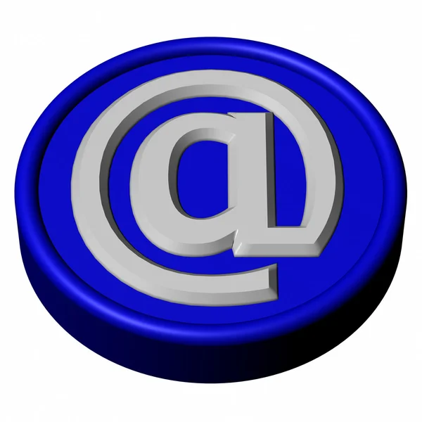 Botão azul com sinal de e-mail — Fotografia de Stock