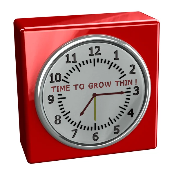 Red watch with words time to grow thin — Stock Photo, Image