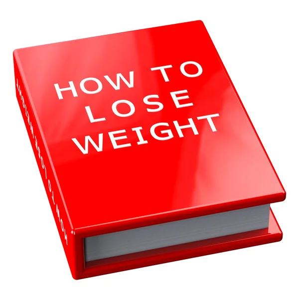 Livre rouge avec des mots comment perdre du poids — Photo