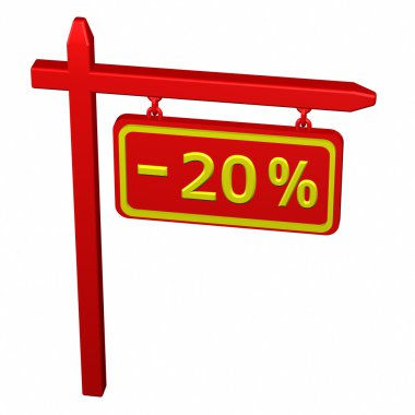 Pillar with sign discount - 20 %