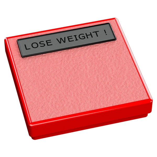 Κόκκινη κλίμακα με λέξεις να χάσουν βάρος — Φωτογραφία Αρχείου