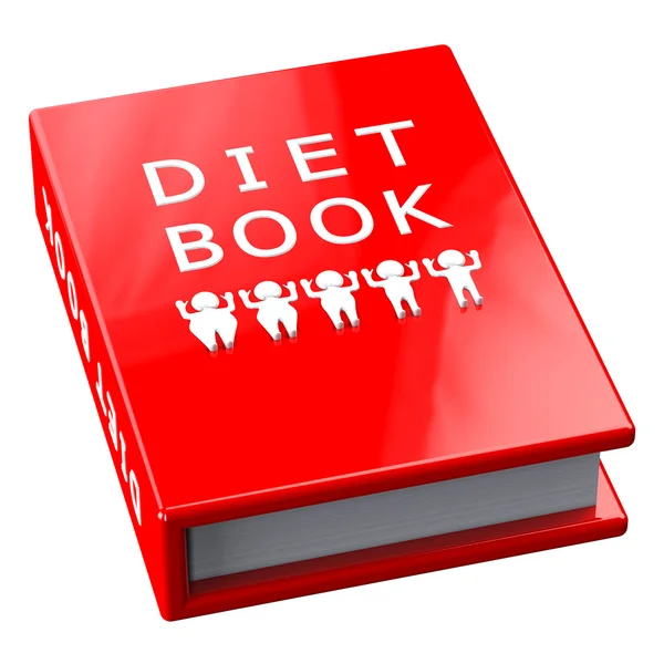 Livre rouge avec des mots livre de régime — Photo