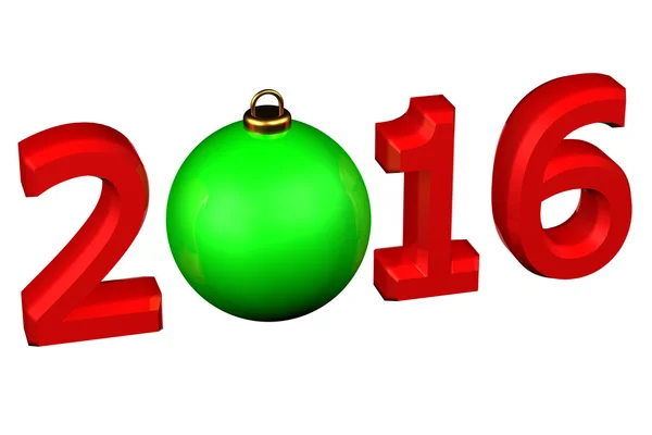 Koncept: År 2016 christmas ball — Stockfoto