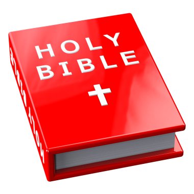 Holy Bible kelimelerle kırmızı kitap