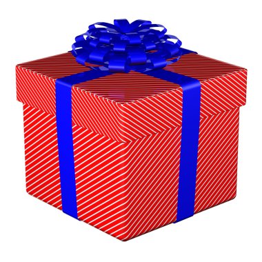 Hediye kutusu bağlı şerit bir yay ile