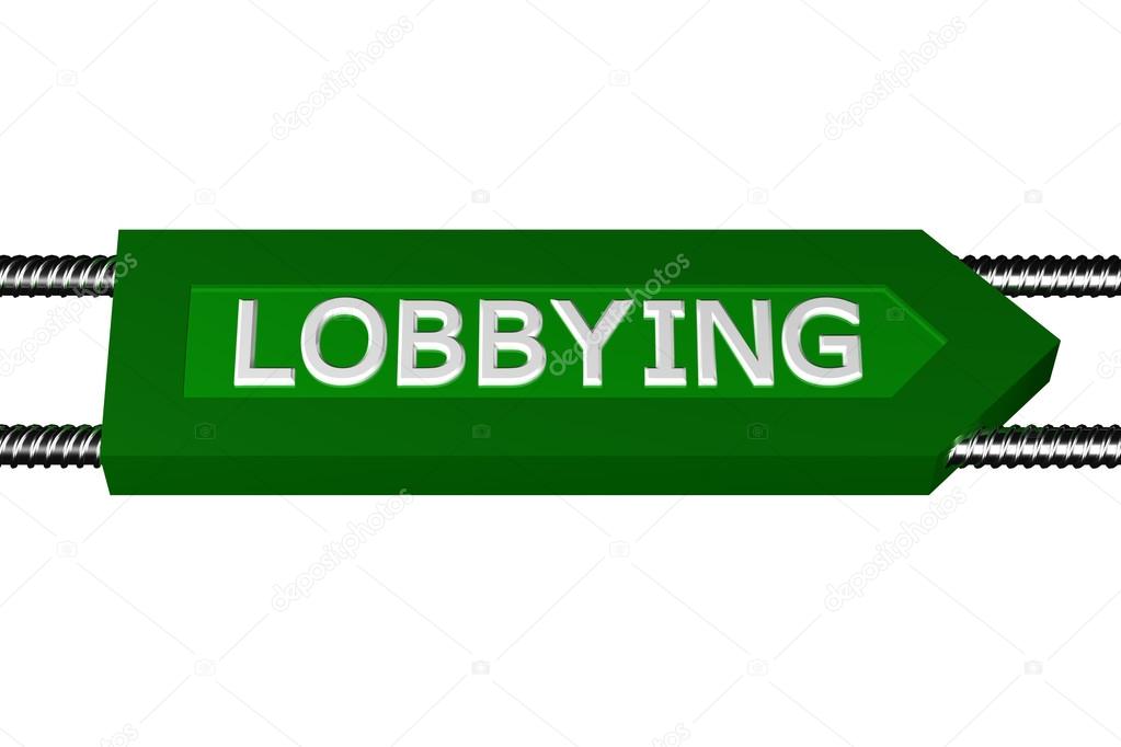 Word lobbying written on the arrow