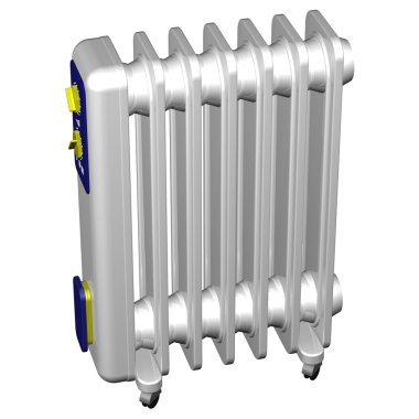 Beyaz arka plan üzerinde izole elektrikli ısıtıcılar.