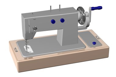 Dikiş makinesi, beyaz arka plan üzerinde izole.