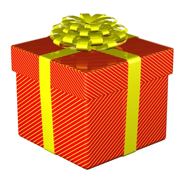 Caixa de presente amarrado fita com um arco — Fotografia de Stock