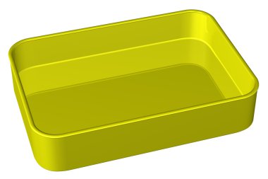 Beyaz arka plan üzerinde izole kedi çöp tava.