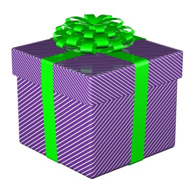 Hediye kutusu bağlı şerit bir yay ile