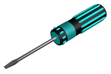 Tornavida beyaz arkaplanda izole edildi