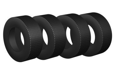 Lastikler, beyaz arka plan üzerinde izole.