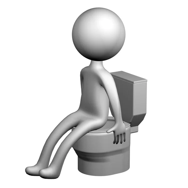 3d homem no vaso sanitário — Fotografia de Stock