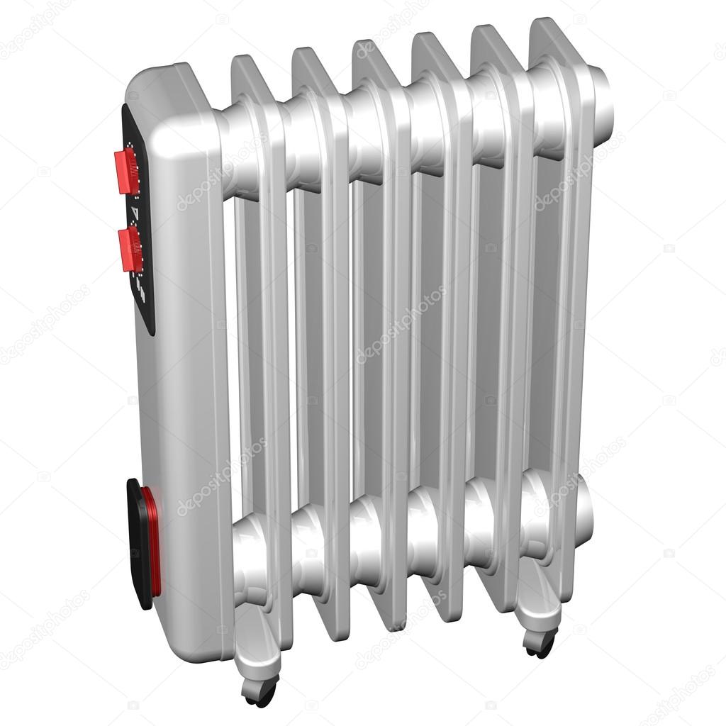 Electric Heaters, isolated on white background.