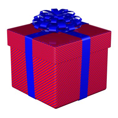 Hediye kutusu bağlı şerit bir yay ile